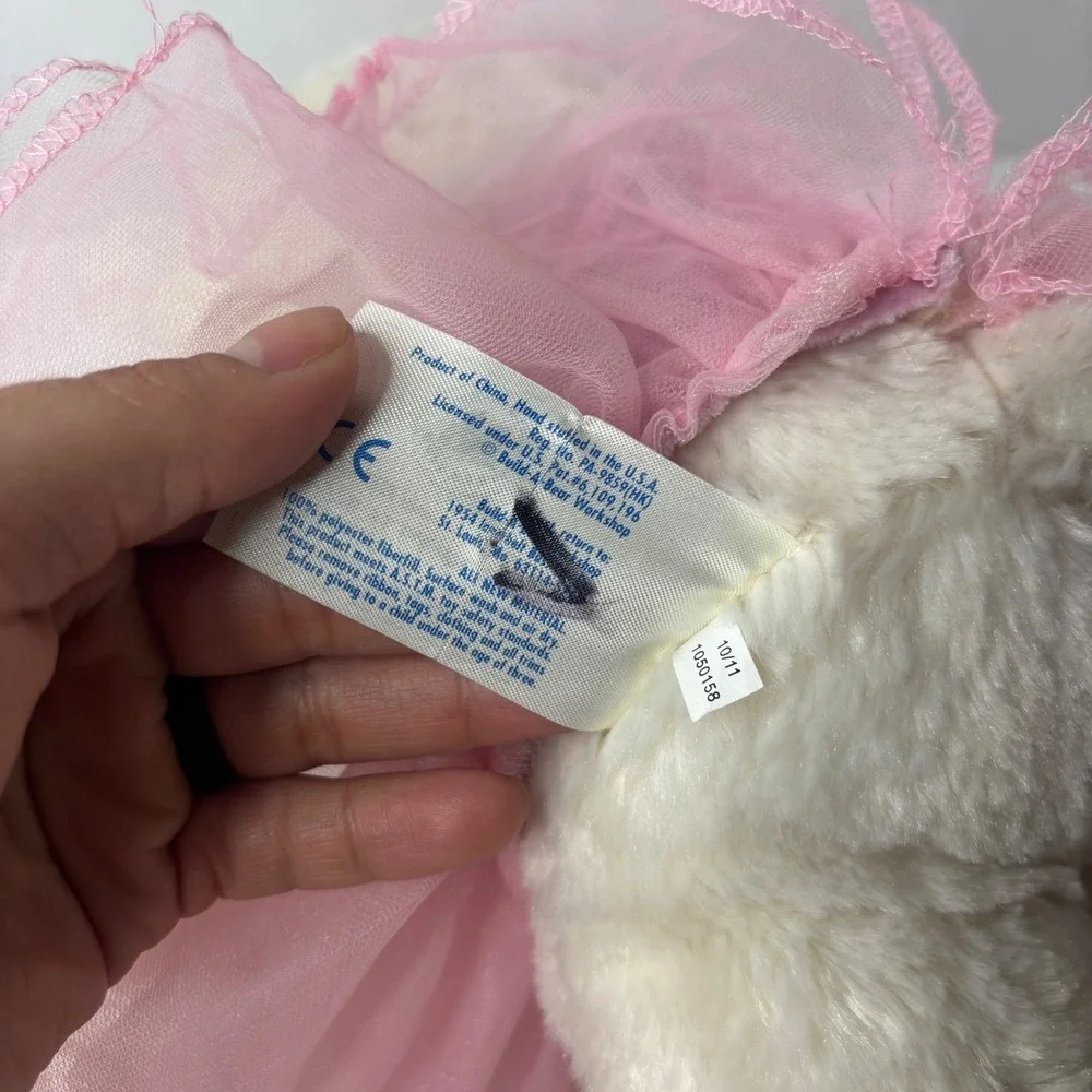 Build-A-Bear Workshop Cream Teddy Bear in Pink Ballerina Tutu Dress Plush Toy